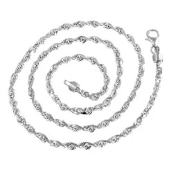 LUXURMAN Solid 14K Yellow Gold Rope Chain For Men & Women Diamond Cut 2.5mm -Luxurman luxurman solid 14k gold rope chain for men women diamond cut 25mm backwh