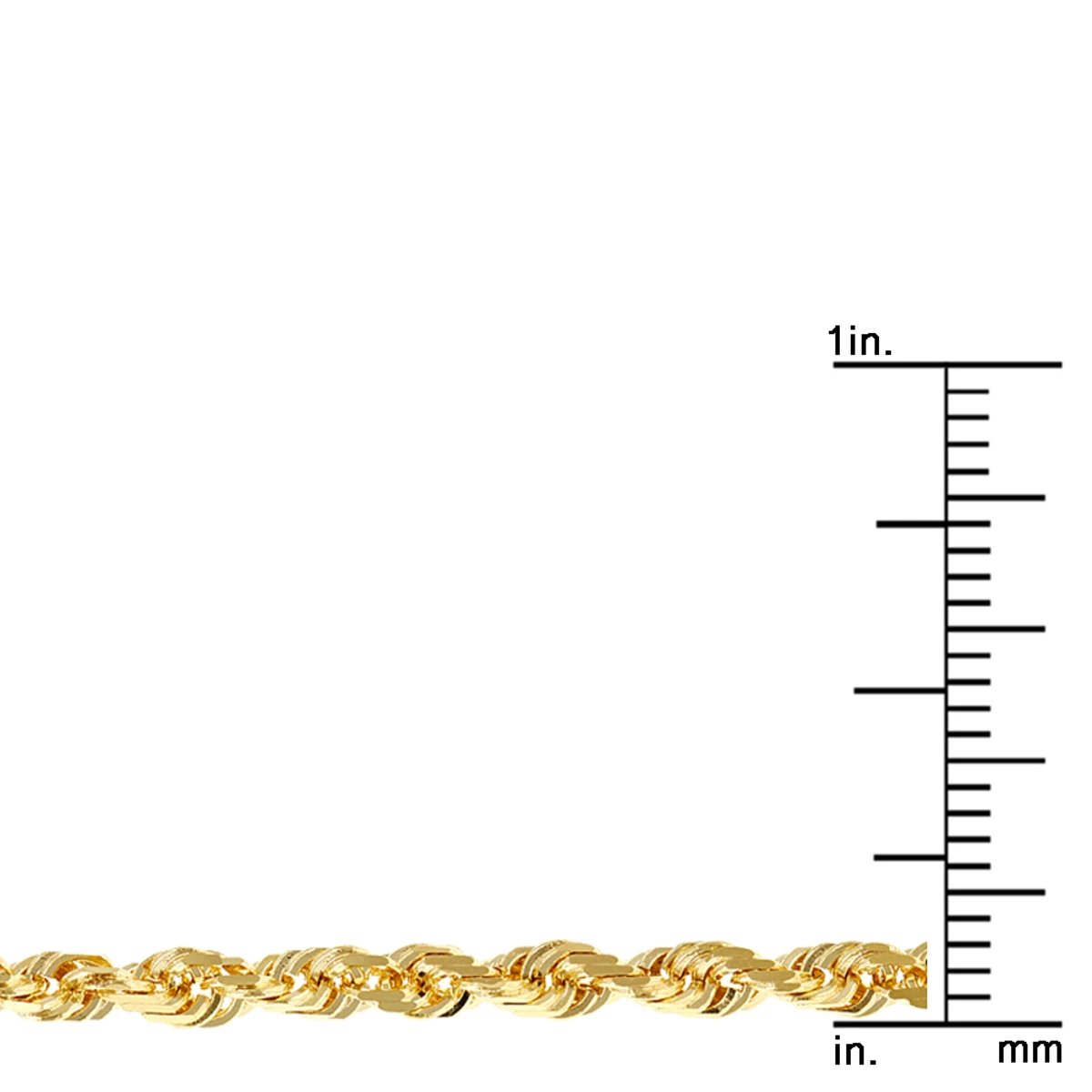 LUXURMAN Solid 14K Yellow Gold Rope Chain For Men & Women Diamond Cut 3mm 8 LUXURMAN Solid 14K Yellow Gold Rope Chain For Men & Women Diamond Cut 3mm - Image 8