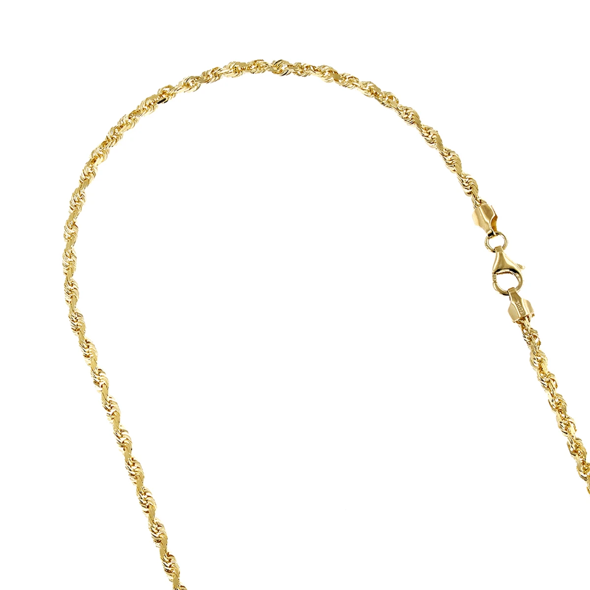 LUXURMAN Solid 14K Yellow Gold Rope Chain For Men & Women Diamond Cut 3mm 1 LUXURMAN Solid 14K Yellow Gold Rope Chain For Men & Women Diamond Cut 3mm