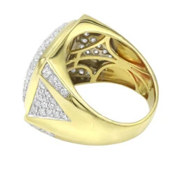 LUXURMAN Statement 10K Yellow Gold Men's Diamond Ring 3 Carat Pinky Ring 9 LUXURMAN Statement 10K Yellow Gold Men's Diamond Ring 3 Carat Pinky Ring -Luxurman luxurman statement jewelry 10k gold mens diamond ring 3 carat pinky ring backye