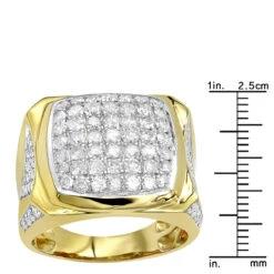 LUXURMAN Statement 10K Yellow Gold Men's Diamond Ring 3 Carat Pinky Ring 11 LUXURMAN Statement 10K Yellow Gold Men's Diamond Ring 3 Carat Pinky Ring -Luxurman luxurman statement jewelry 10k gold mens diamond ring 3 carat pinky ring rulerye