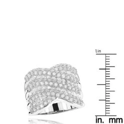 Luxurman Statement Platinum Ladies Diamond Cocktail Ring 4ct G/VS -Luxurman luxurman statement jewelry platinum ladies diamond cocktail ring 4ct gvs rulerwh
