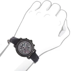 Luxurman Black Diamond Watch For Women 2.15 Carats -Luxurman luxurman watches black diamond watch for women 215 carats p 49995bod