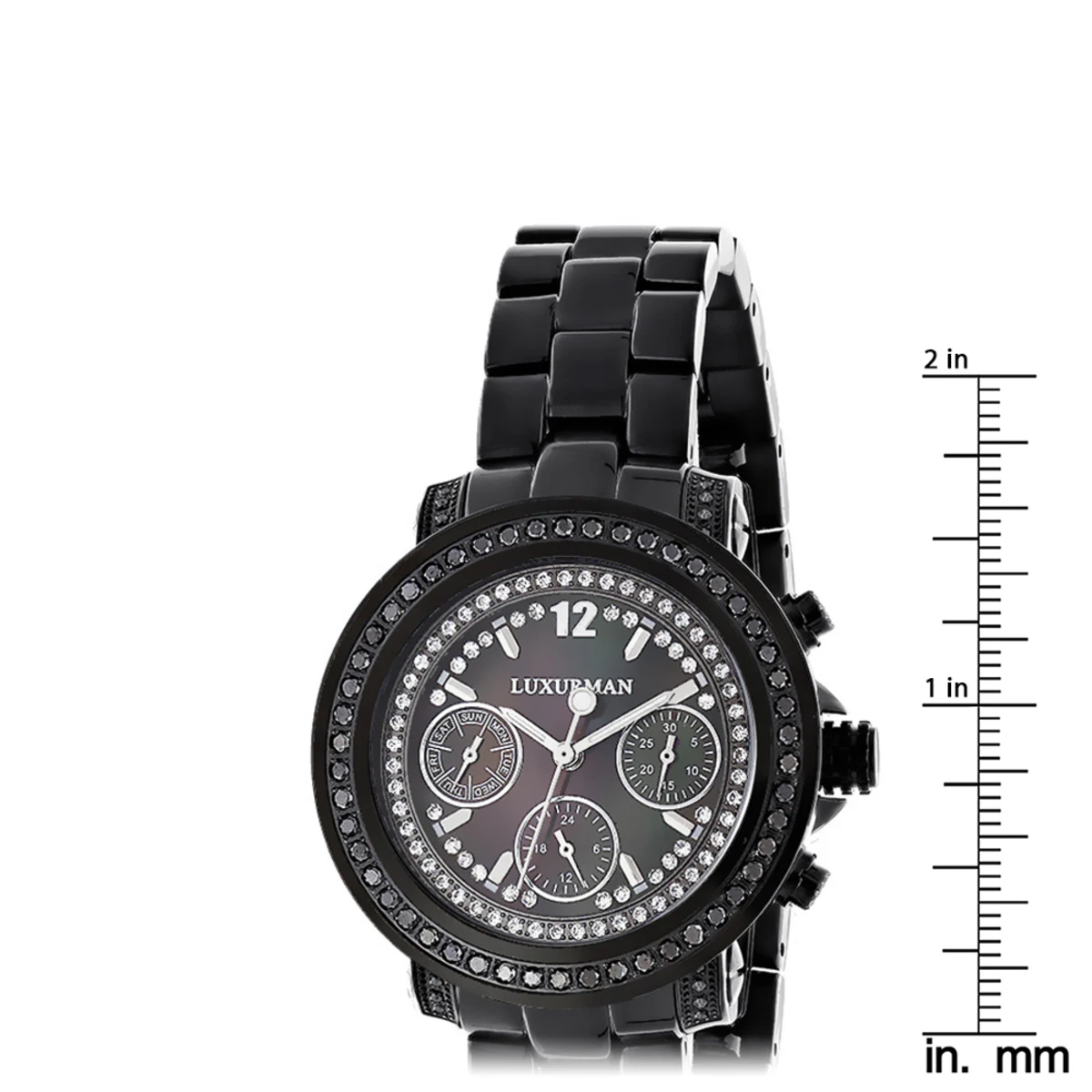 Luxurman Ladies Black Diamond Watch 2.15ct 5 Luxurman Ladies Black Diamond Watch 2.15ct - Image 5