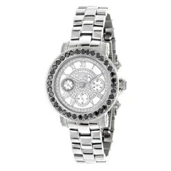 Luxurman Ladies Black Diamond Watch 2.50ct