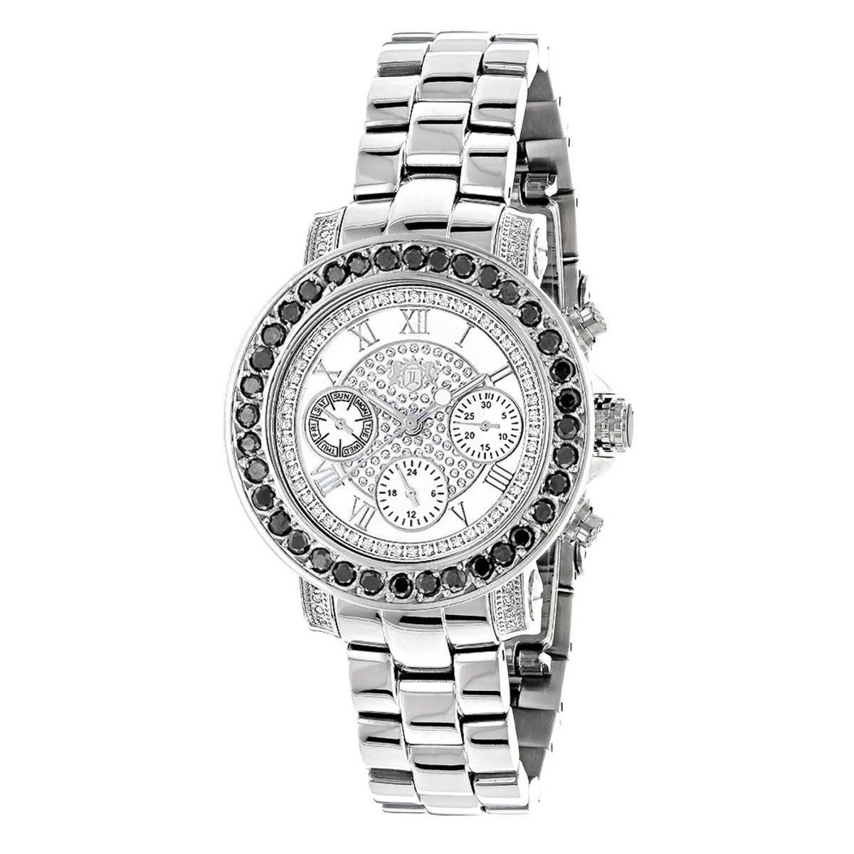 Luxurman Ladies Black Diamond Watch 2.50ct 1 Luxurman Ladies Black Diamond Watch 2.50ct