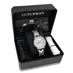 Luxurman Ladies White Yellow Blue Diamonds Watch 2.75ct -Luxurman luxurman watches ladies color diamond watch 275ct p 35269 4