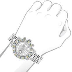 Luxurman Ladies White Yellow Blue Diamonds Watch 2.75ct -Luxurman luxurman watches ladies color diamond watch 275ct p 35269bod
