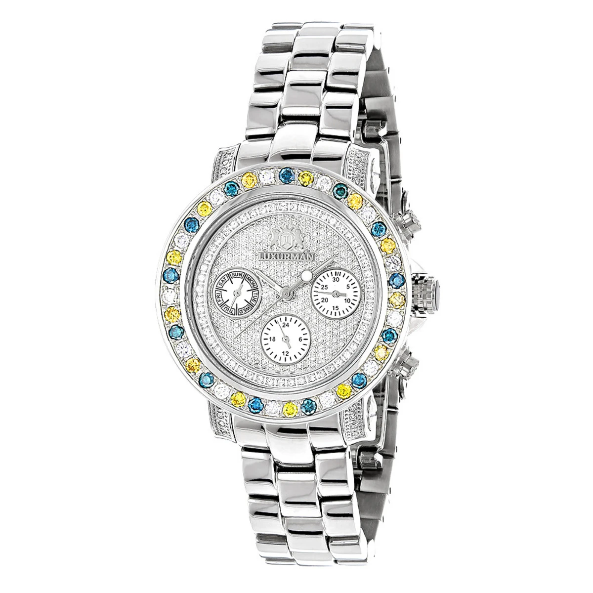 Luxurman Ladies Color Diamond Watch 2.75ct 1 Luxurman Ladies Color Diamond Watch 2.75ct