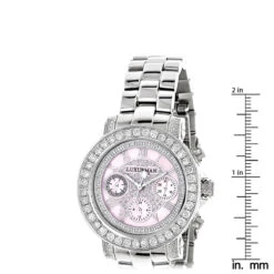 Luxurman Ladies Diamond Watch 3ct Pink -Luxurman luxurman watches ladies diamond watch 3ct pink p 43232 ruler