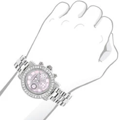 Luxurman Ladies Diamond Watch 3ct Pink -Luxurman luxurman watches ladies diamond watch 3ct pink p 43232bod