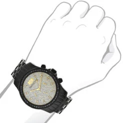 Luxurman Watches Men's Black Diamond Watch 2.25ct 7 Luxurman Watches Men's Black Diamond Watch 2.25ct -Luxurman luxurman watches mens black diamond watch 225ct bod