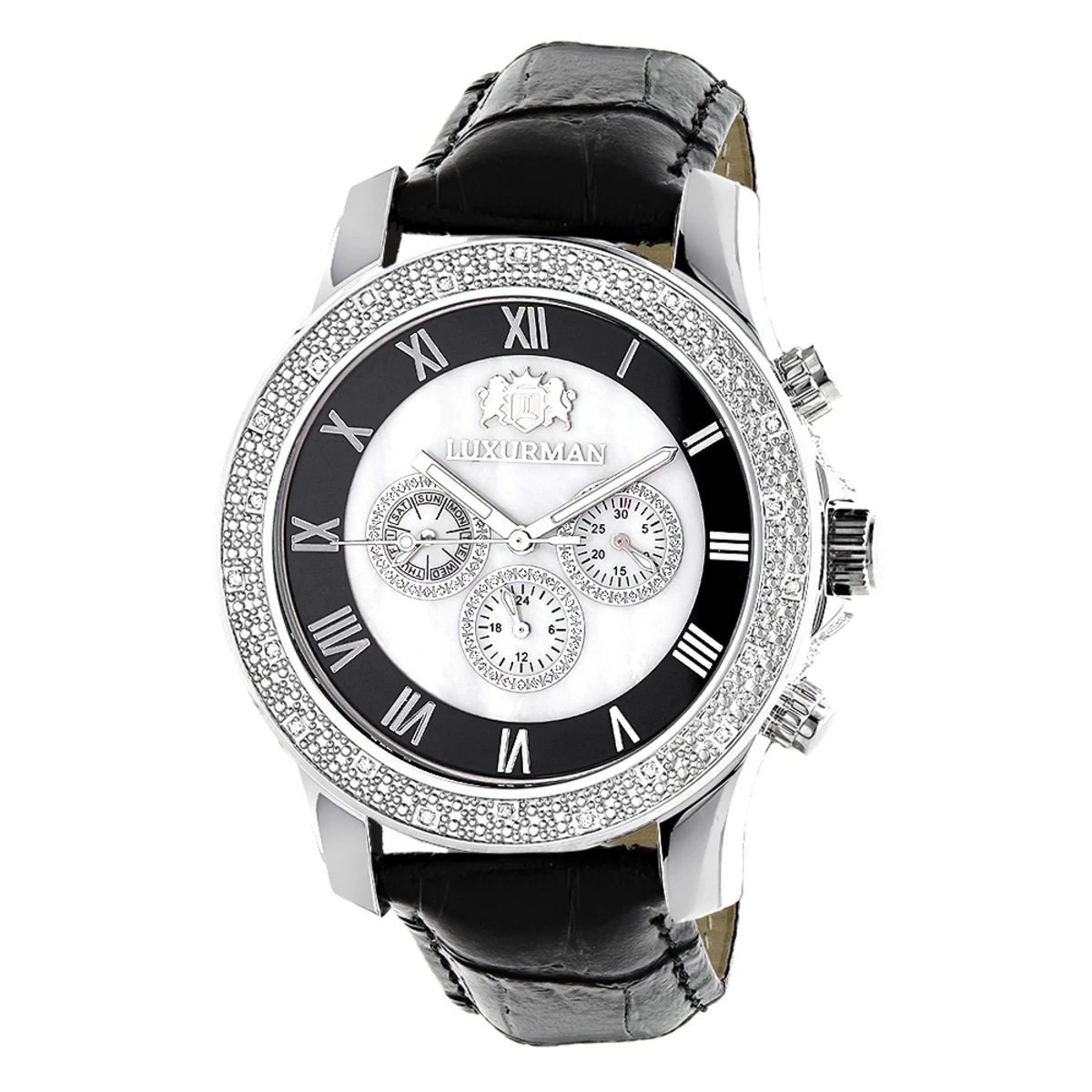 Luxurman Men's Diamond Watch 0.25ct Freeze 1 Luxurman Men's Diamond Watch 0.25ct Freeze