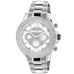 Luxurman Men's Diamond Watch 0.2ct White MOP