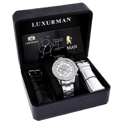 Luxurman Men's Diamond Watch 0.2ct White MOP -Luxurman luxurman watches mens diamond watch 02ct white mop 4