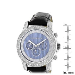 Luxurman Men's Diamond Watch 0.50ct Blue Freeze -Luxurman luxurman watches mens diamond watch 050ct blue freeze p 9712 ruler