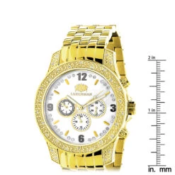Luxurman Men's Yellow Gold Tone Diamond Watch 0.50ct 9 Luxurman Men's Yellow Gold Tone Diamond Watch 0.50ct -Luxurman luxurman watches mens diamond watch 050ct p 8500 ruler