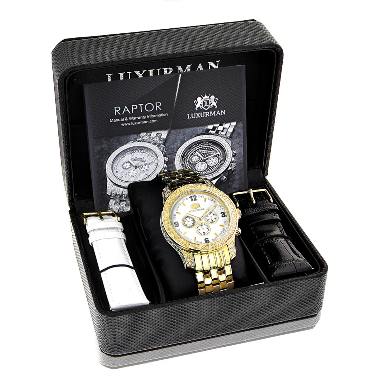 Luxurman Men's Yellow Gold Tone Diamond Watch 0.50ct 4 Luxurman Men's Yellow Gold Tone Diamond Watch 0.50ct - Image 4