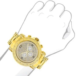 Luxurman Men's Oversized Diamond Watch 0.75ct Yellow Gold 7 Luxurman Men's Oversized Diamond Watch 0.75ct Yellow Gold -Luxurman luxurman watches mens oversized diamond watch 05ct yellow gold 3