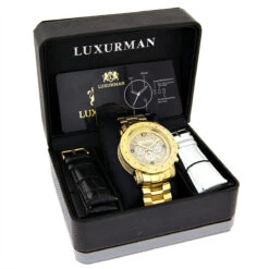 Luxurman Men's Oversized Diamond Watch 0.75ct Yellow Gold 8 Luxurman Men's Oversized Diamond Watch 0.75ct Yellow Gold -Luxurman luxurman watches mens oversized diamond watch 05ct yellow gold 4