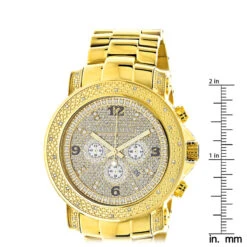 Luxurman Men's Oversized Diamond Watch 0.75ct Yellow Gold 9 Luxurman Men's Oversized Diamond Watch 0.75ct Yellow Gold -Luxurman luxurman watches mens oversized diamond watch 05ct yellow gold ruler