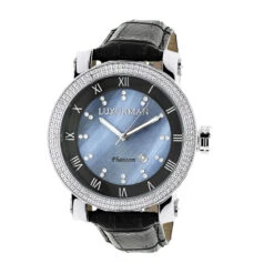 Luxurman Men's VS Diamond Watch .18ct Blue MOP