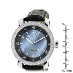 Luxurman Men's VS Diamond Watch .18ct Blue MOP 9 Luxurman Men's VS Diamond Watch .18ct Blue MOP -Luxurman luxurman watches mens vs diamond watch 18ct blue mop p 9691 ruler