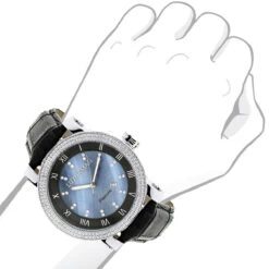 Luxurman Men's VS Diamond Watch .18ct Blue MOP 7 Luxurman Men's VS Diamond Watch .18ct Blue MOP -Luxurman luxurman watches mens vs diamond watch 18ct blue mop p 9691bod