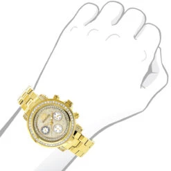 Luxurman Women's Diamond Yellow Gold Plated Montana Watch 2ct -Luxurman luxurman watches womens diamond yellow gold plated montana watch 2ct 3