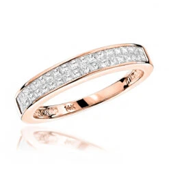 Luxurman 1 Carat Princess Cut Diamond Wedding Band 14K White Gold 8 Luxurman 1 Carat Princess Cut Diamond Wedding Band 14K White Gold -Luxurman luxurman wedding rings 1 carat princess cut diamond wedding band 14k gold ro