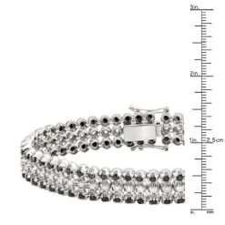 Luxurman White And Black Diamond Tennis Bracelet For Men 10K White Gold 8.5ct -Luxurman luxurman white and black diamond tennis bracelet for men in 14k gold 85ct rulerwh