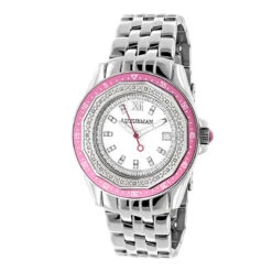Luxurman Women's Diamond Pink Watch 0.25ct