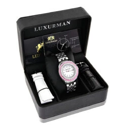 Luxurman Women's Diamond Pink Watch 0.25ct -Luxurman luxurman womens diamond pink watch 025ct 4