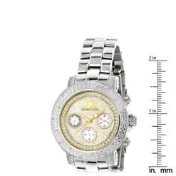 Luxurman Women's Diamond Watch 0.3ct Two Tone Gold Plated -Luxurman luxurman womens diamond watch 03ct two tone gold plated ruler