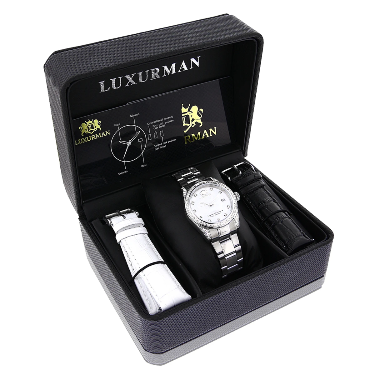 Luxurman Swiss Quartz Women's Diamond Watch Stainless Steel Band Tribeca 3 Luxurman Swiss Quartz Women's Diamond Watch Stainless Steel Band Tribeca - Image 3