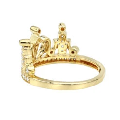 Luxurman Women's 14K Yellow Gold Queen Crown Ring With Diamonds 0.35ct -Luxurman luxurman womens rings 14k gold queen crown ring with diamonds 0 35ct backye