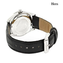 Matching His And Hers Luxurman Real Diamond Watch With Leather Band White MOP -Luxurman matching his and hers luxurman real diamond watches leather band white mop backwh