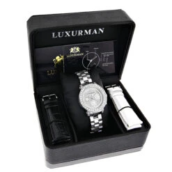 Matching His And Hers Luxurman Diamond Bezel Watch Set 6ct -Luxurman matching his and hers watches luxurman diamond bezel watch set 6ct 4 1