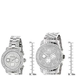 Matching His And Hers Luxurman Diamond Bezel Watch Set 6ct -Luxurman matching his and hers watches luxurman diamond bezel watch set 6ct ruler