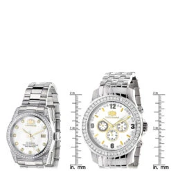 Matching His And Hers Luxurman Diamond Watch Set Gold Plated 4ct -Luxurman matching his and hers watches luxurman diamond watch set gold plated 4ct ruler