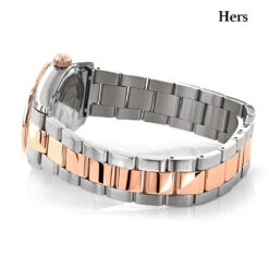 Matching His And Hers Luxurman Rose Gold Diamond Watch Set 1.7ct -Luxurman matching his and hers watches luxurman rose gold diamond watch set 17ct backwh