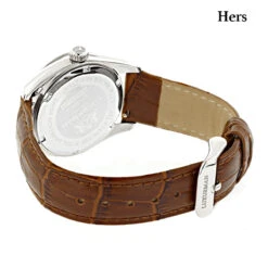 Matching His And Hers Luxurman White Gold Plated Diamond Watch Set -Luxurman matching his and hers watches luxurman white gold plated diamond watches backwh