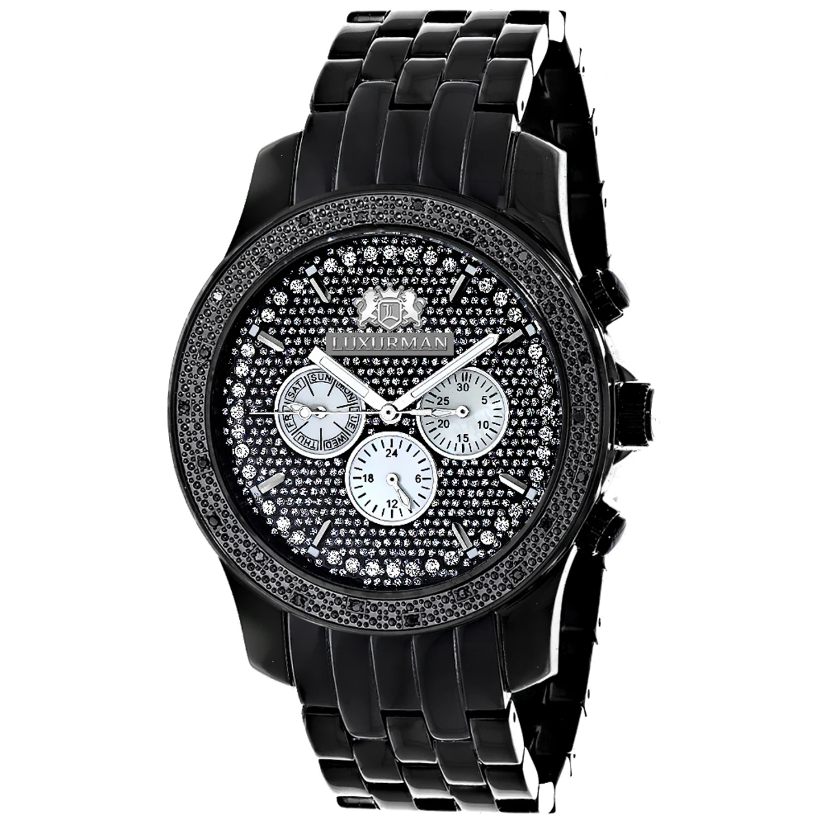 Men's Black Diamond Watch 0.25ct LUXURMAN New Arrival 1 Men's Black Diamond Watch 0.25ct LUXURMAN New Arrival