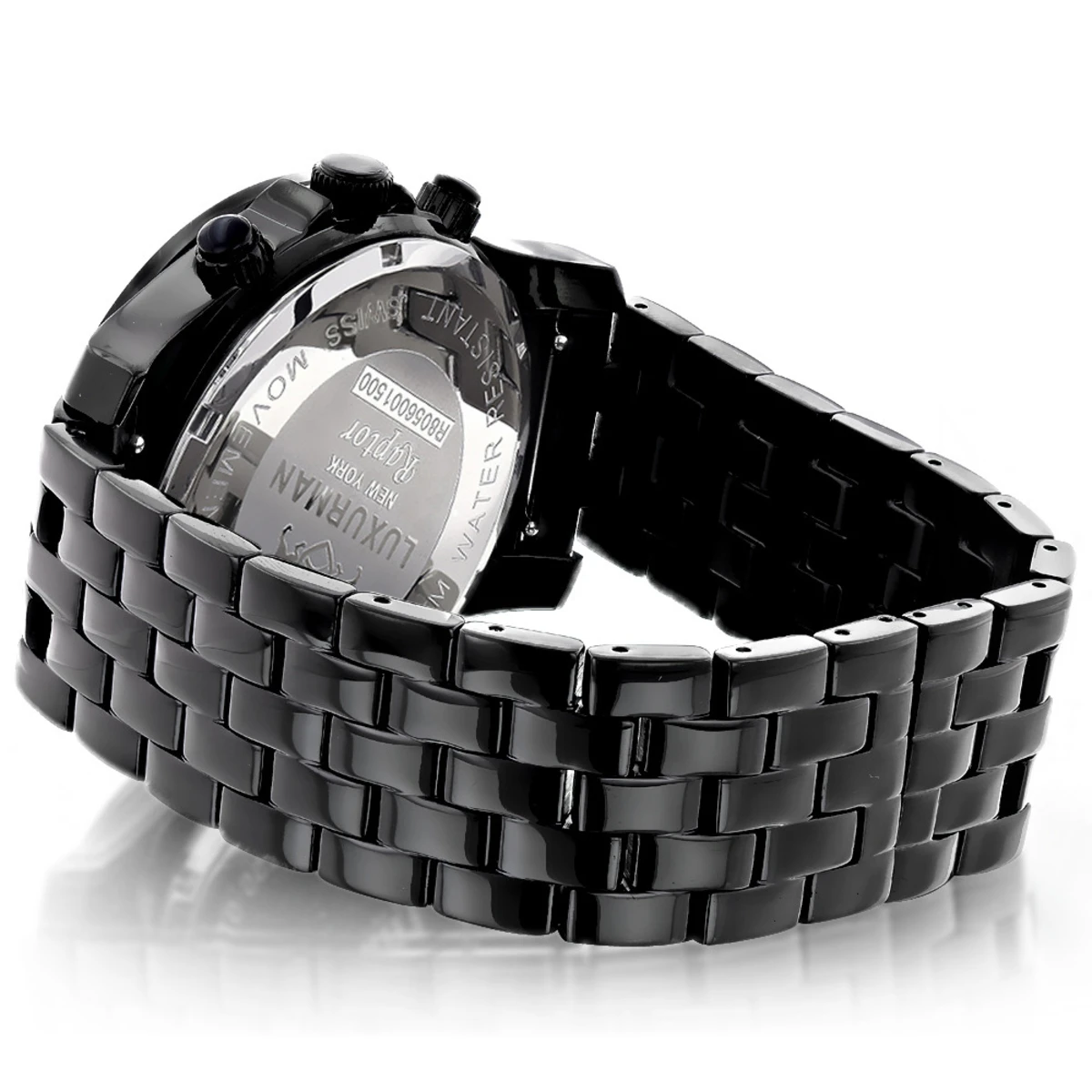 Men's Black Diamond Watch 0.25ct LUXURMAN New Arrival 2 Men's Black Diamond Watch 0.25ct LUXURMAN New Arrival - Image 2