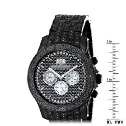 Fully Iced Out Large Men's Black Diamond Watch 1.5ct LUXURMAN 9 Fully Iced Out Large Men's Black Diamond Watch 1.5ct LUXURMAN -Luxurman mens black diamond watch 15ct luxurman new arrival ruler