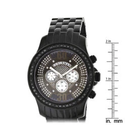 Men's Black Diamond Watch By LUXURMAN 2.25ct -Luxurman mens black diamond watches by luxurman 225ct p 44428 ruler