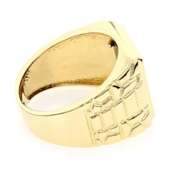 Men's Black Onyx Ring 14K Yellow Gold 8 Men's Black Onyx Ring 14K Yellow Gold -Luxurman mens black onyx ring in 14k yellow gold backye