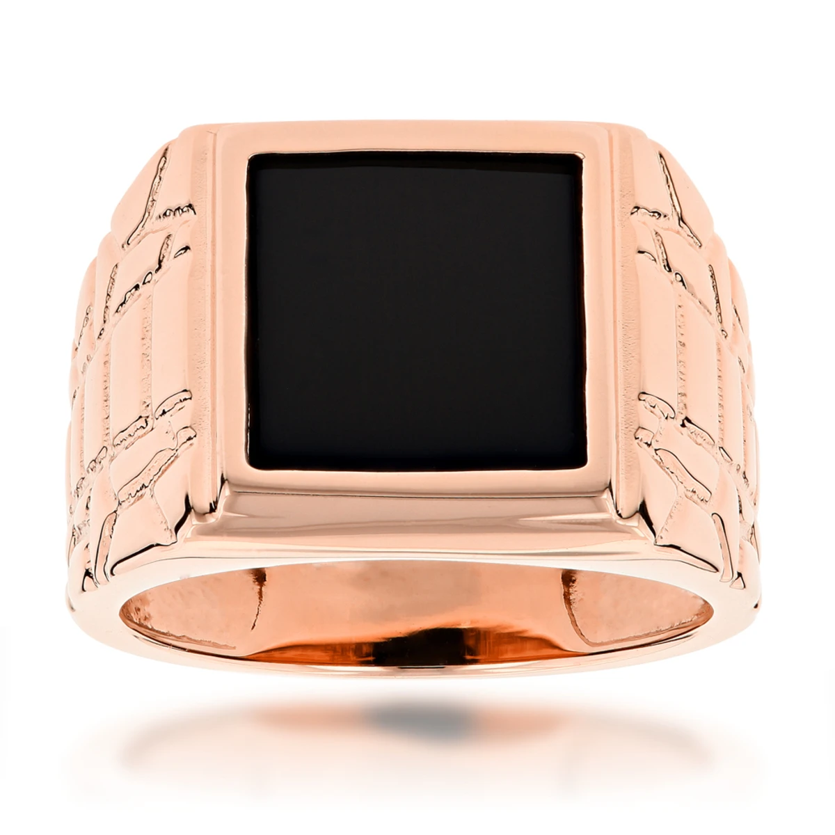 Men's Black Onyx Ring 14K Yellow Gold 3 Men's Black Onyx Ring 14K Yellow Gold - Image 3