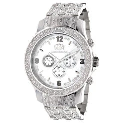 Men's Diamond Band Watch By LUXURMAN 1 Carat