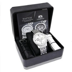 Men's Diamond Band Watch By LUXURMAN 1 Carat -Luxurman mens diamond band watch by luxurman 1 carat 4